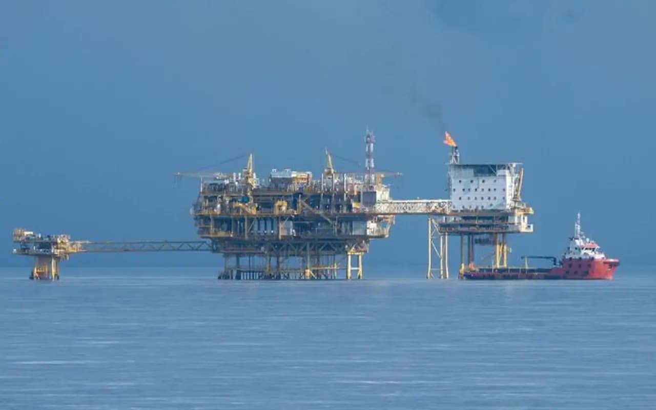 Oil rig representing the energy industry